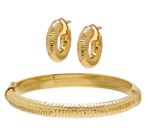 Set of Yellow Earrings and Bangle