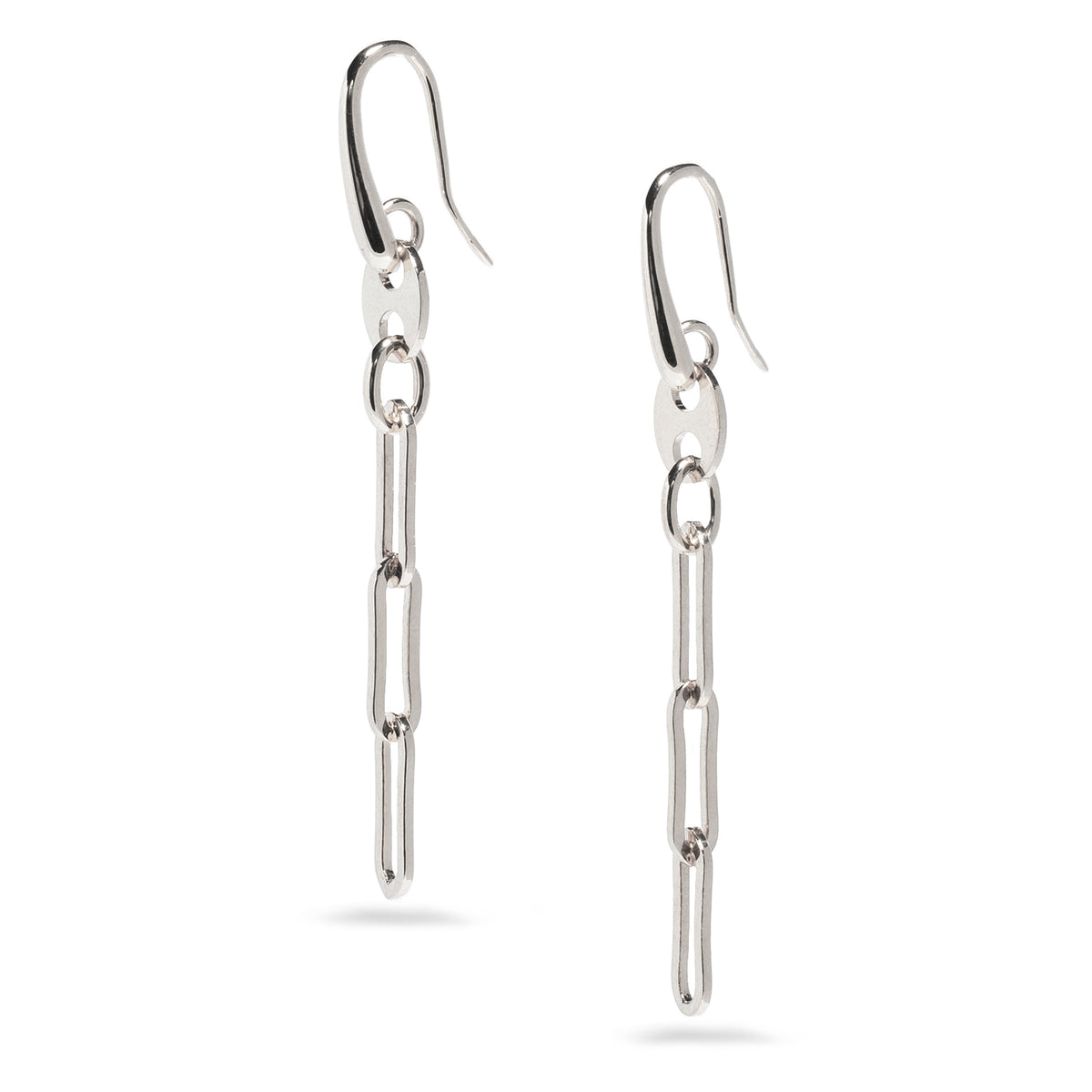 Paper Clip Drop Earrings, 18K Gold-Plated Made in Italy
