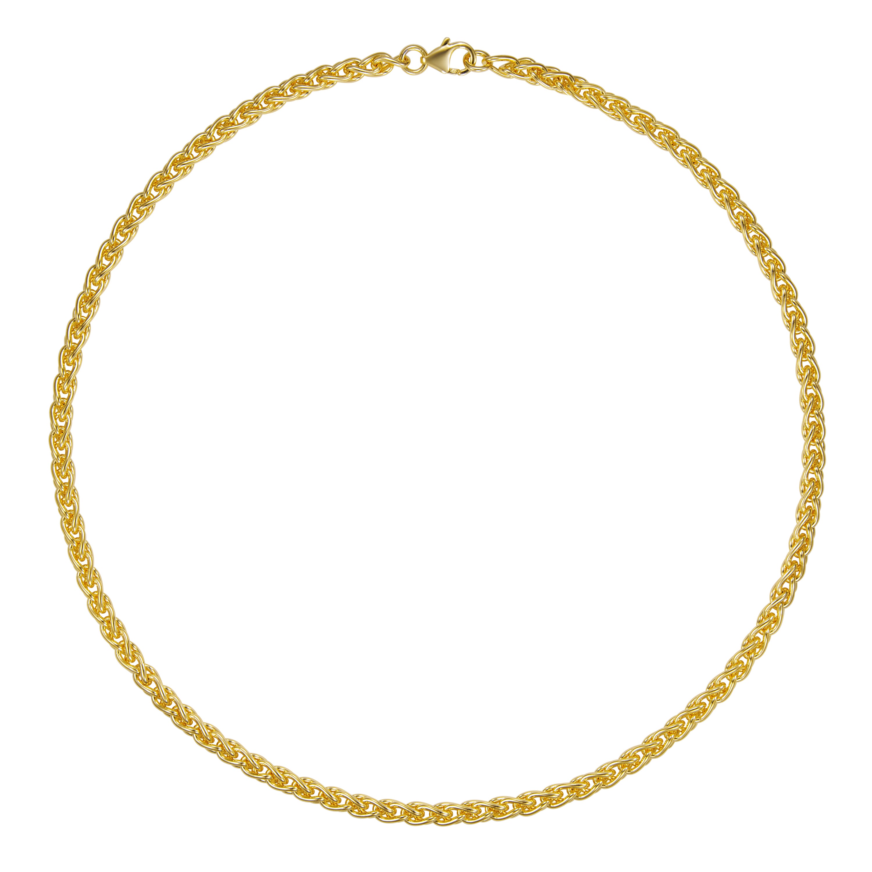 Elegant gold-toned necklace with a twisted chain design, perfect for both casual and formal occasions.