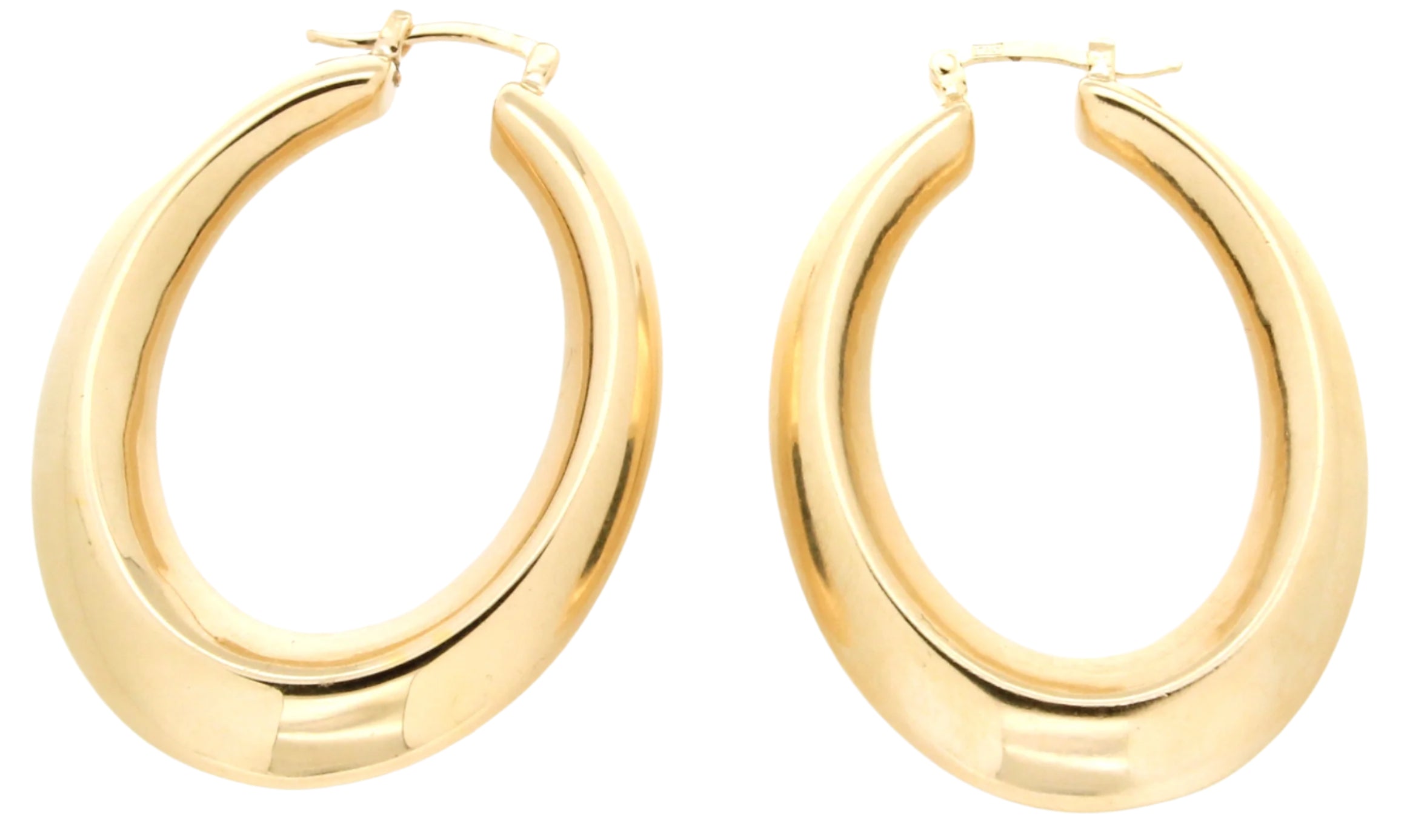 Large Oval Electroform Hoop Earrings