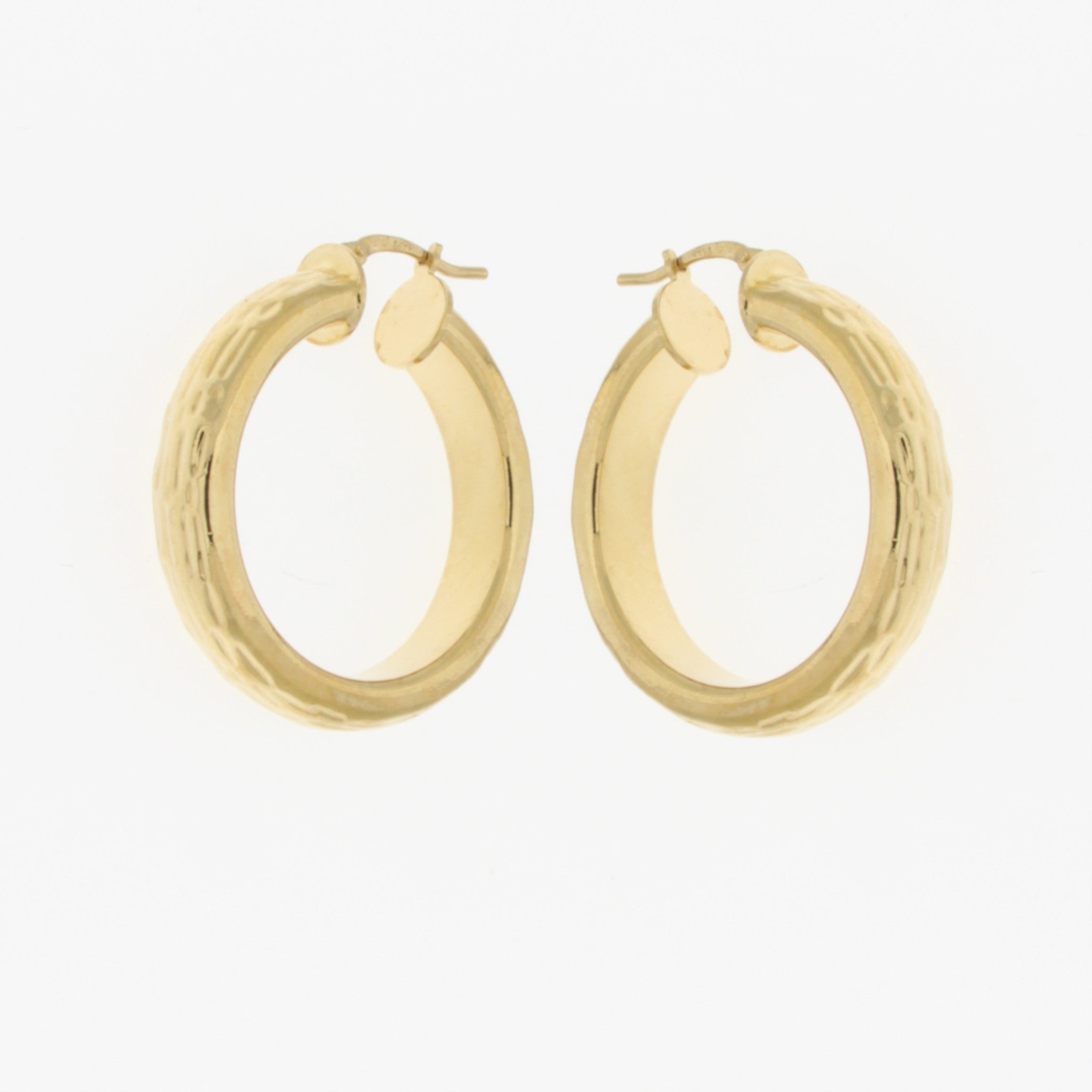 Textured Round Hoop Earrings 6X3MM Tube (Outside Diam. 32MM)