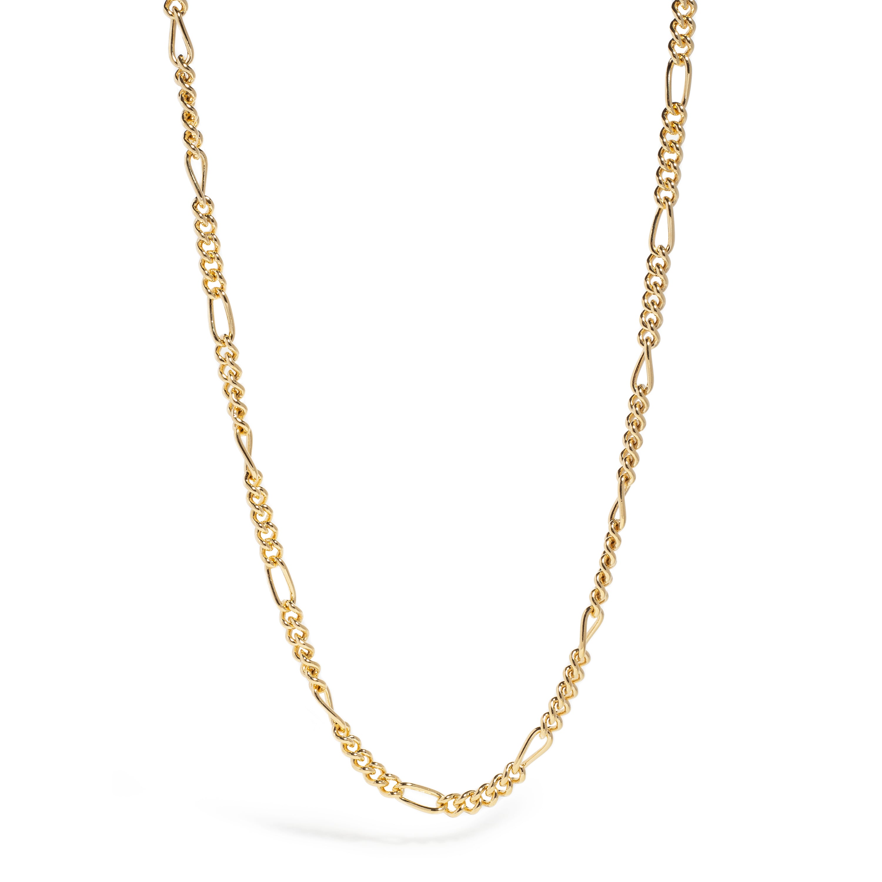 Men's Yellow Gold Plated Figaro Necklace