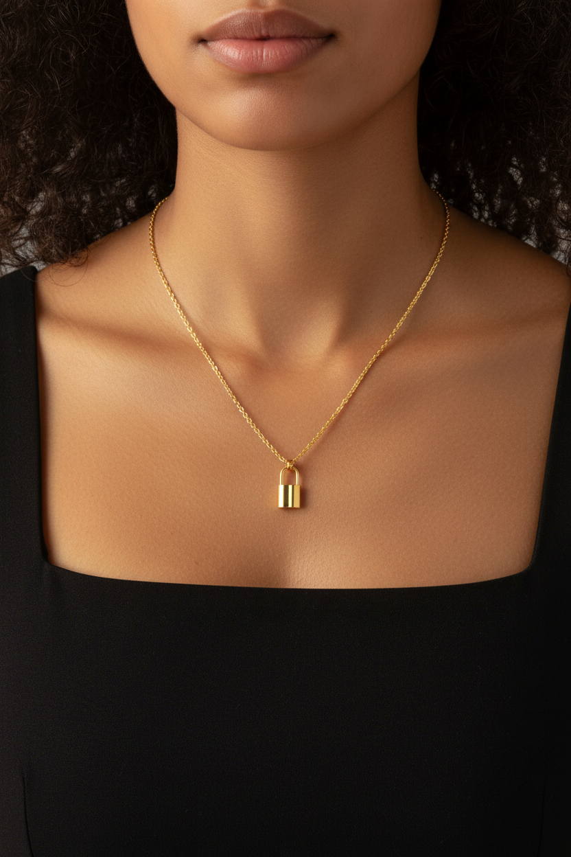 Different model wearing the necklace