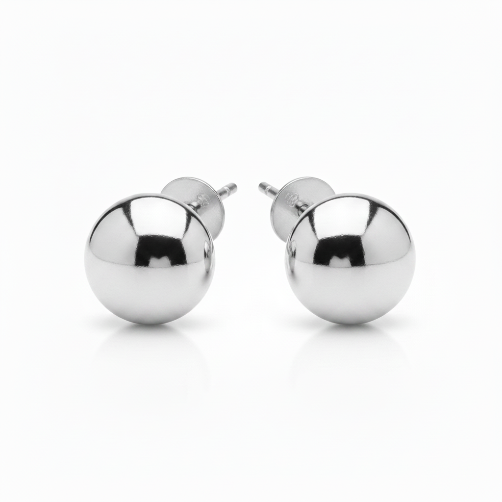 High-polish silver earrings