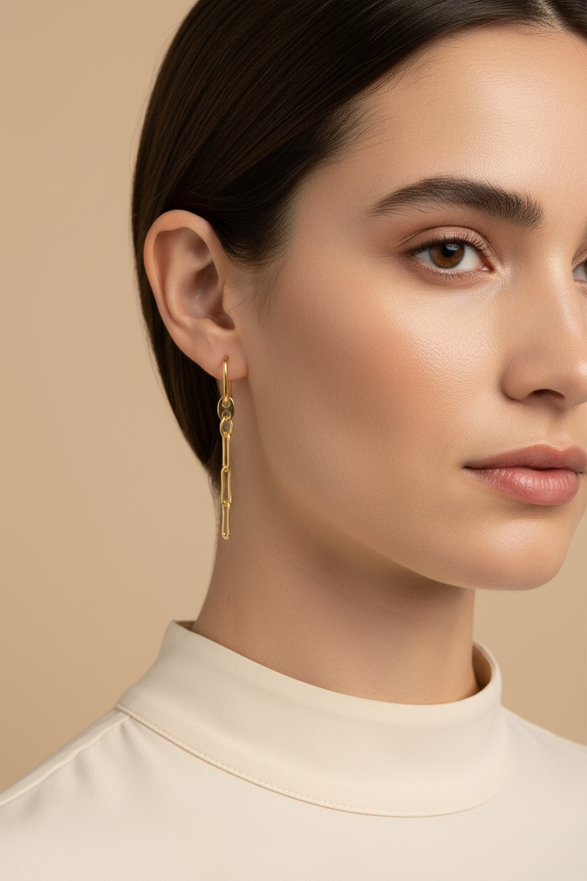 Model wearing the earrings