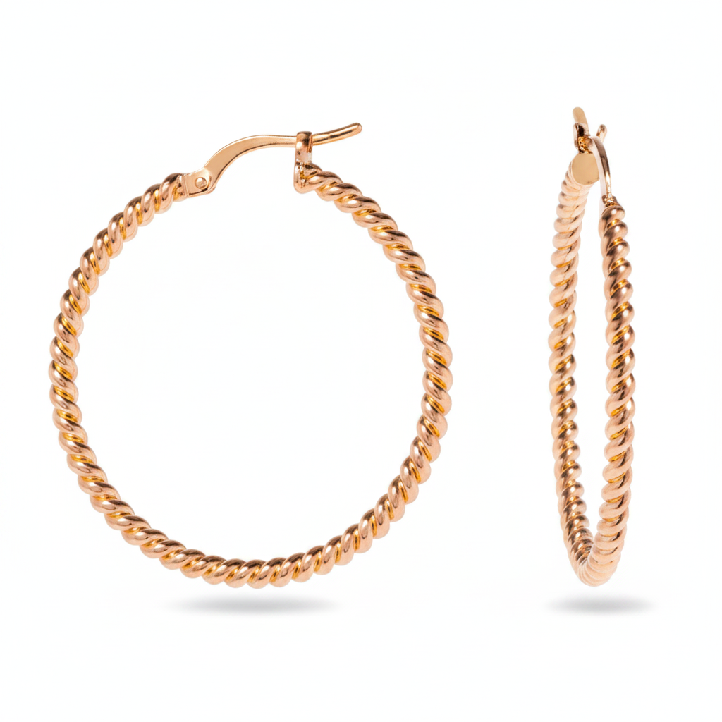 Rose-gold hoop earrings product image