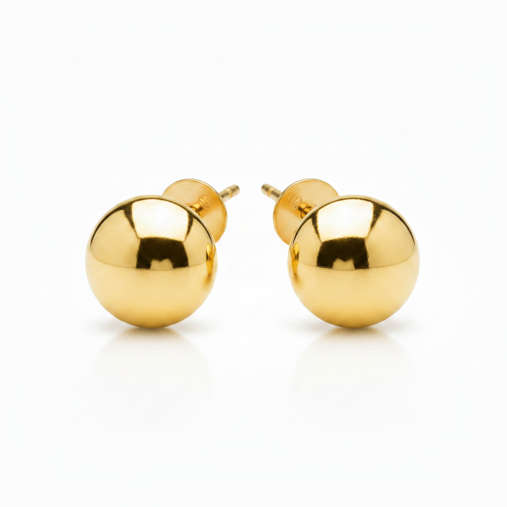 Sharp high-polish yellow-gold stud earrings
