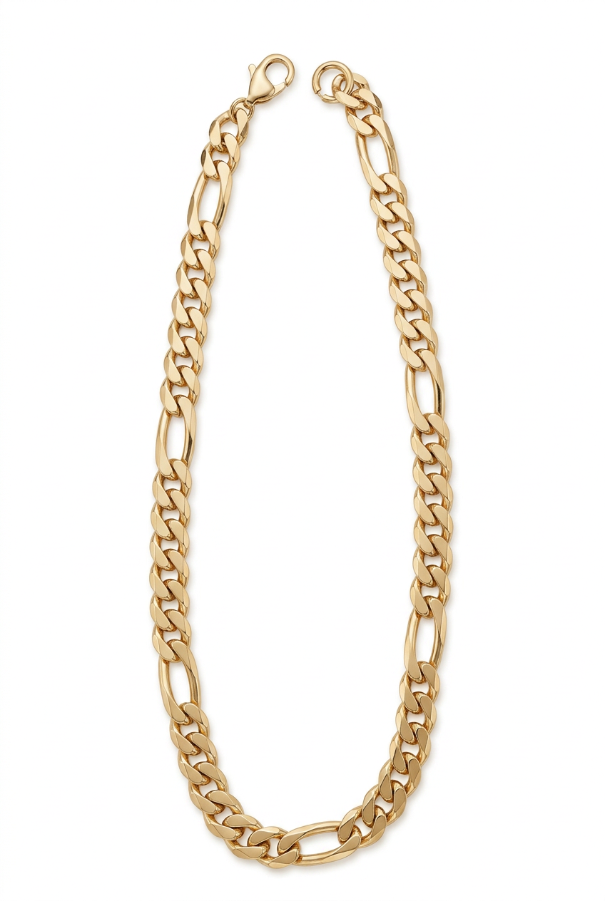 Sharper large Figaro chain product image on white