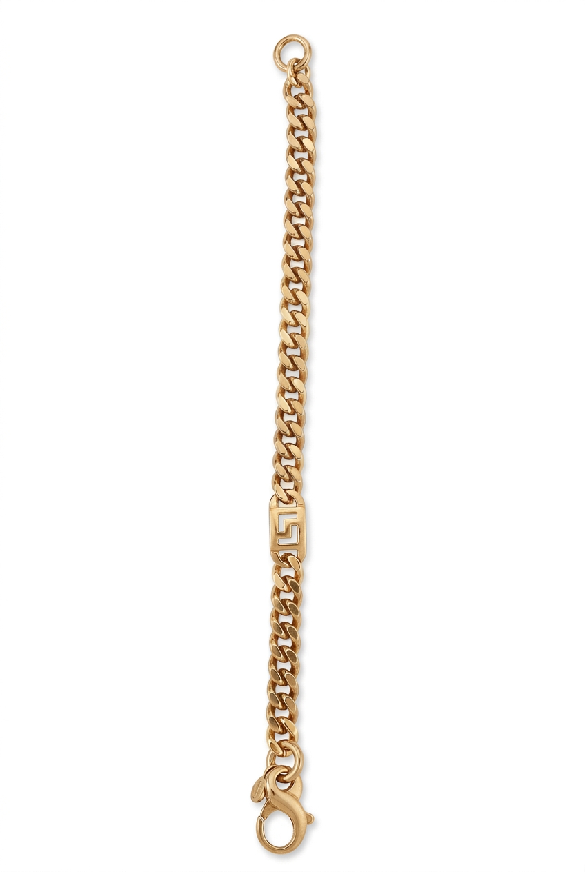 Straightened bracelet with an all-yellow-gold finish