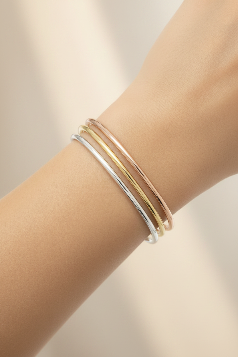 Tri-Color Bangle Set Model Shot
