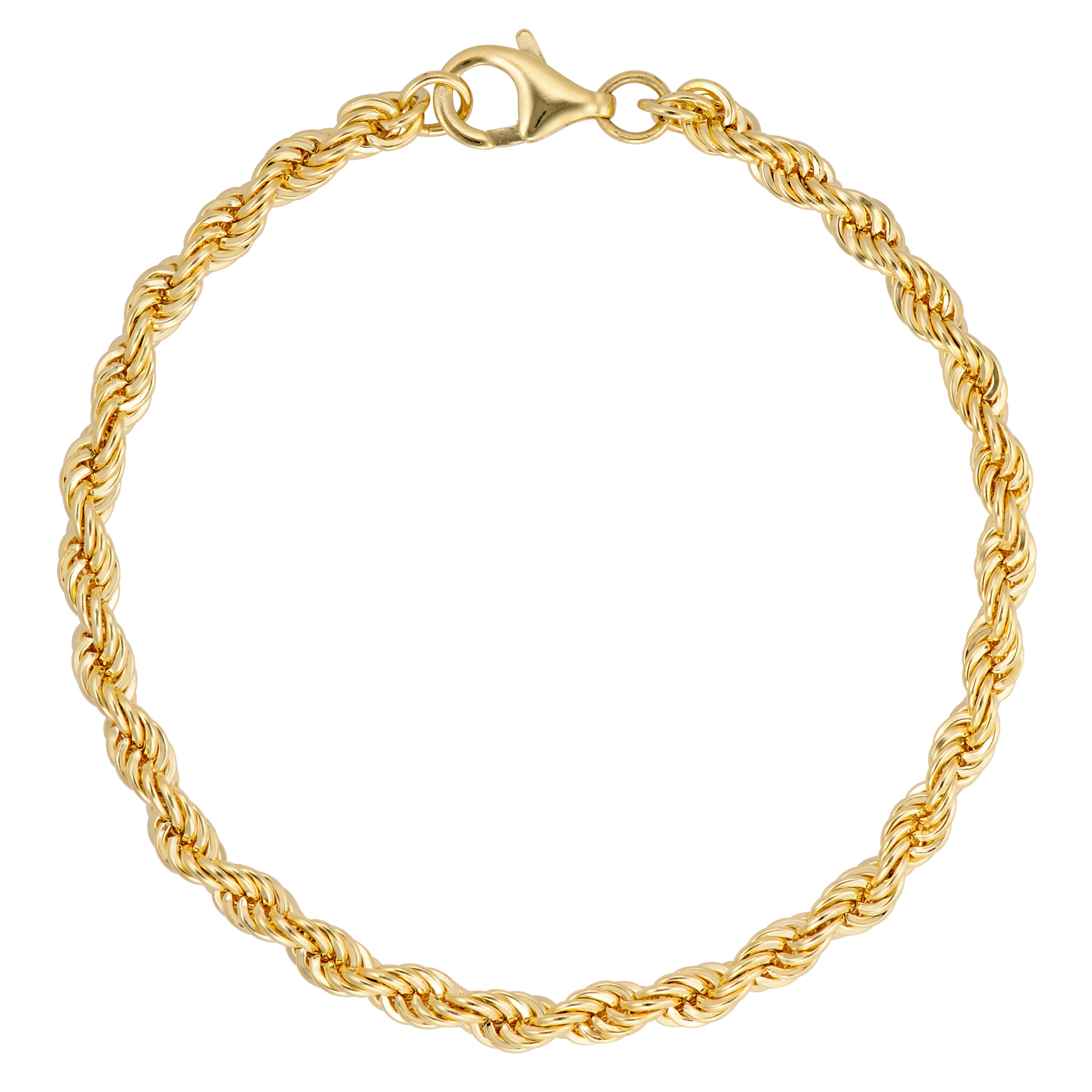 Classic Solid Rope Bracelet 18K Gold Plated