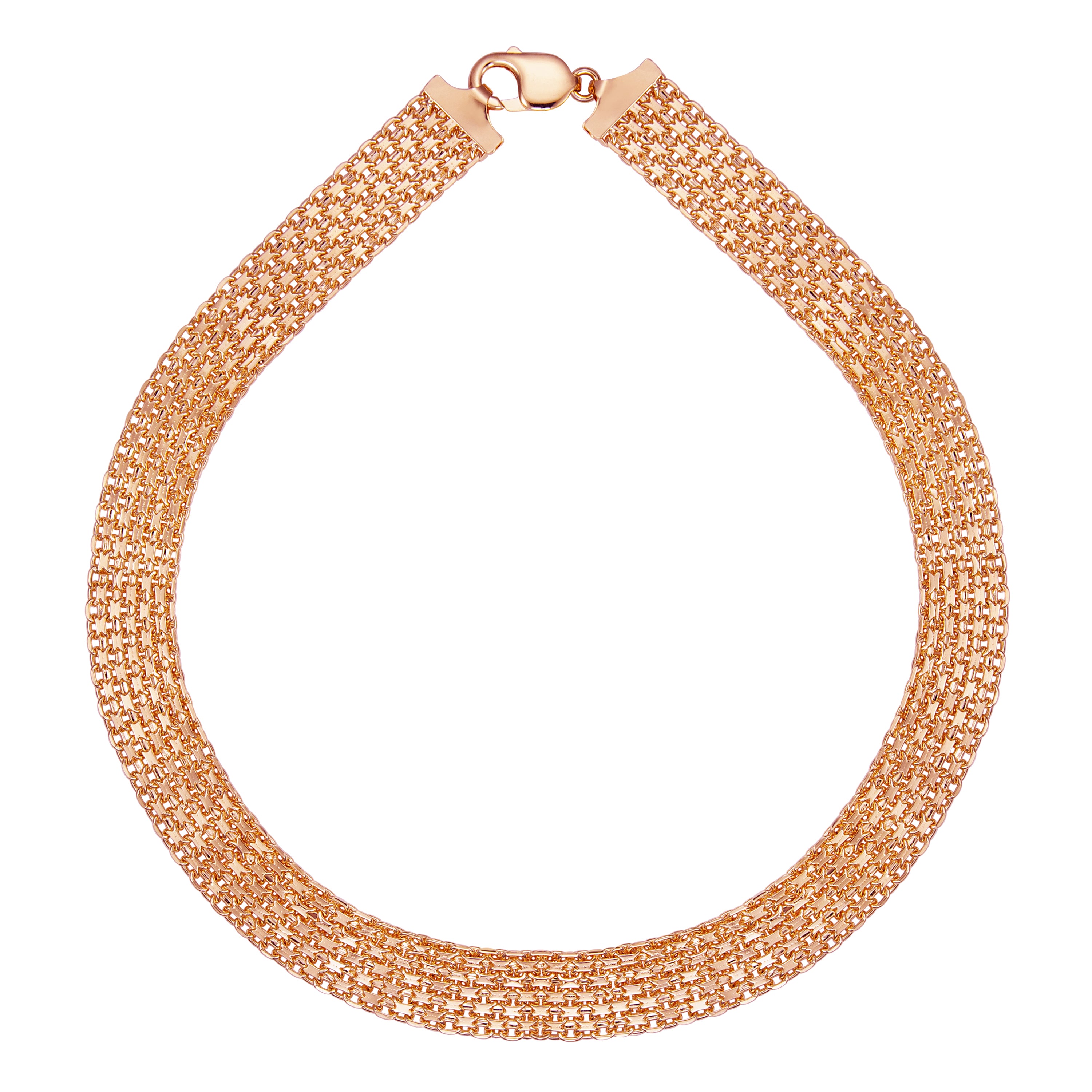 Rose Gold Plated Wide Bismark Chain Necklace