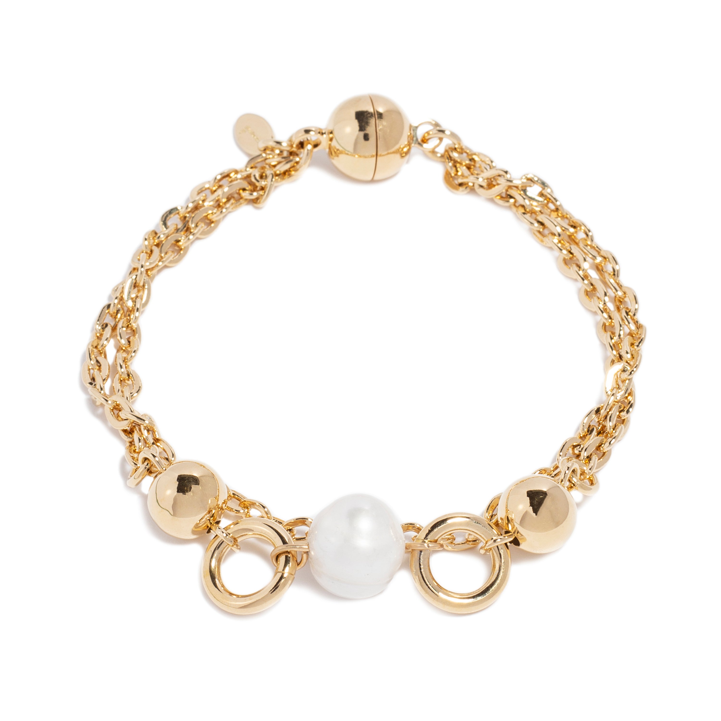 Biwa Pearl Bracelet With Magnetic Clasp