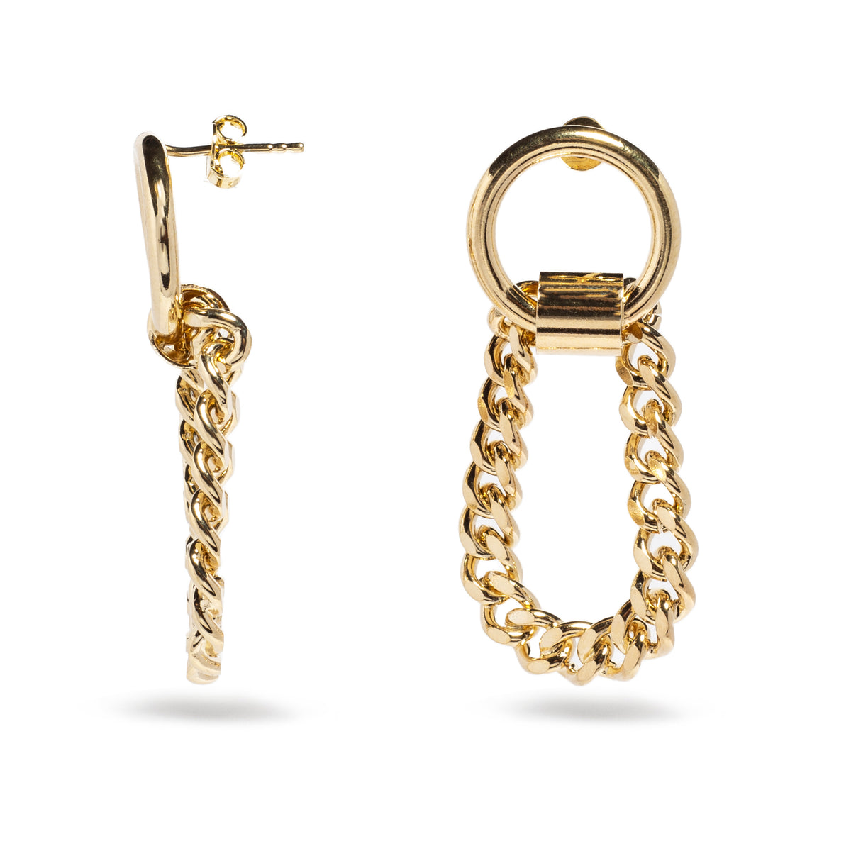 Bronzoro Loop Stud With Curb Chain